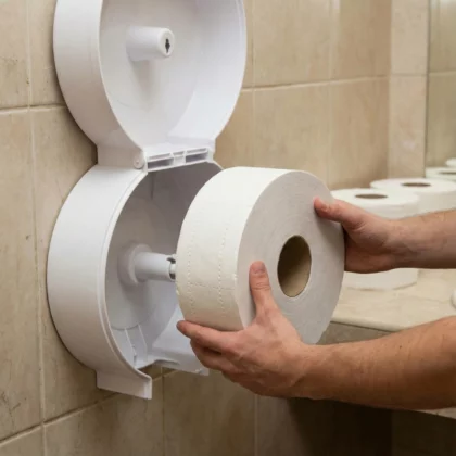 Hârtie igienică Jumbo extra pentru dispenser, 130 m, 2 straturi, perforată (12 role)