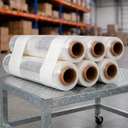 Folie stretch pentru paletizare manuală, 500 mm, 100 m, cutie 6 role