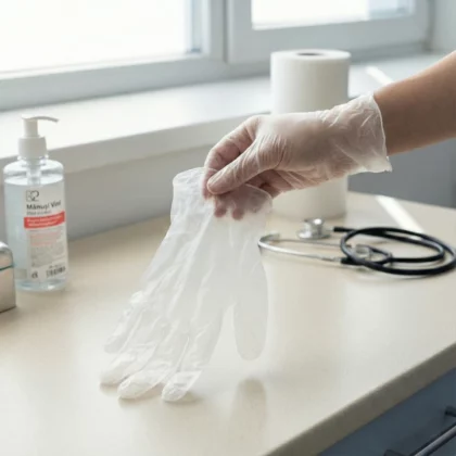 Mănuși Vinil (fără talc) S, M, L – 100 buc/pachet