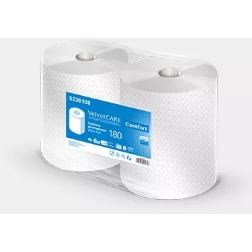 Rolă industrială de hârtie cu perforații, 2 straturi, 180 m, foi 26×25 cm (2 role)